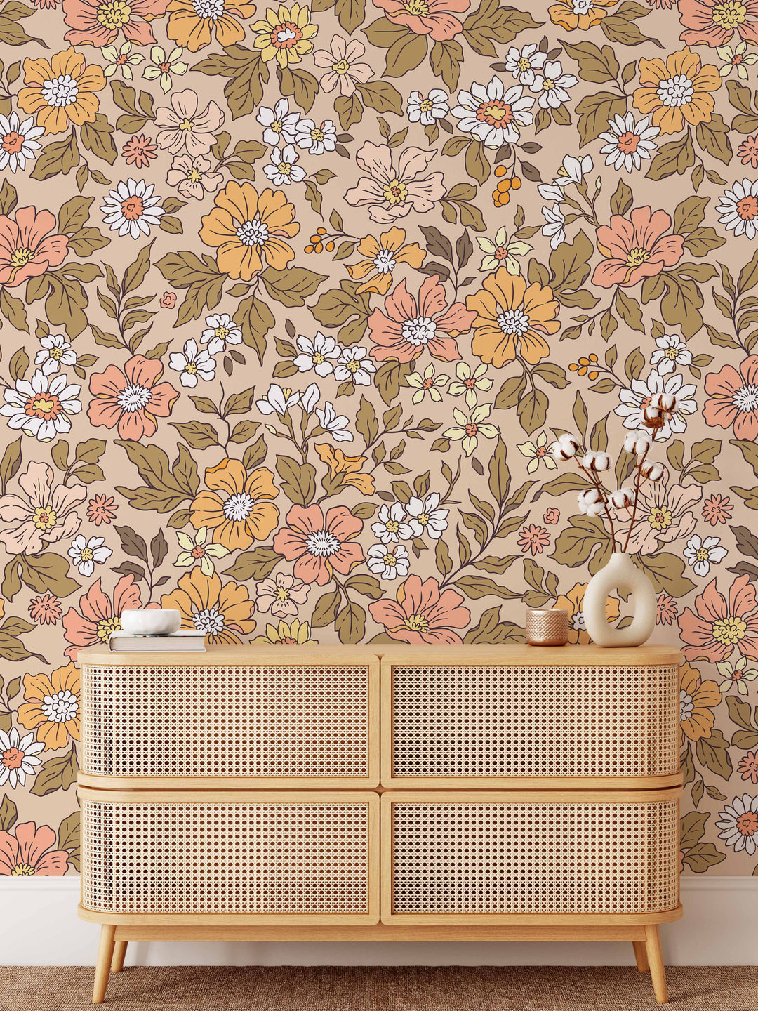 Annete Vintage Meadow Flowers Wallpaper Mural