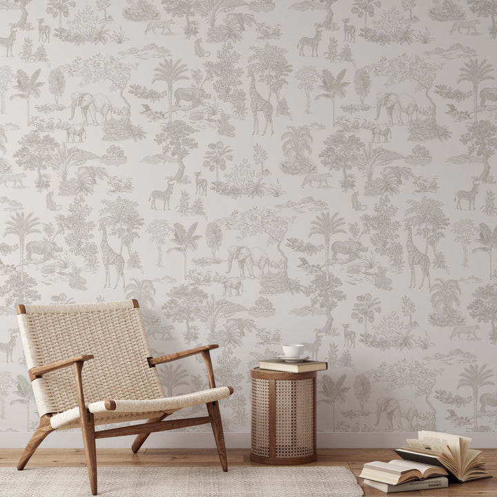 Safari Dream Toile in Neutral Mural