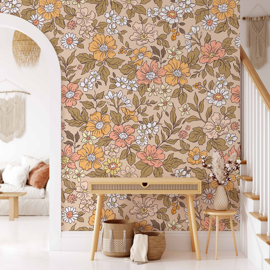 Annete Vintage Meadow Flowers Wallpaper Mural