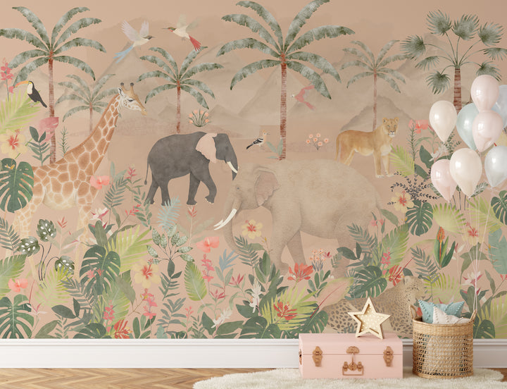 Boho Wild Safari Mural