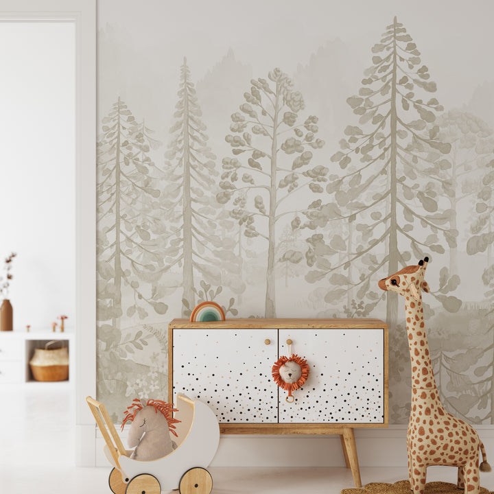 Neutral Woodland Whispers Wallpaper Mural