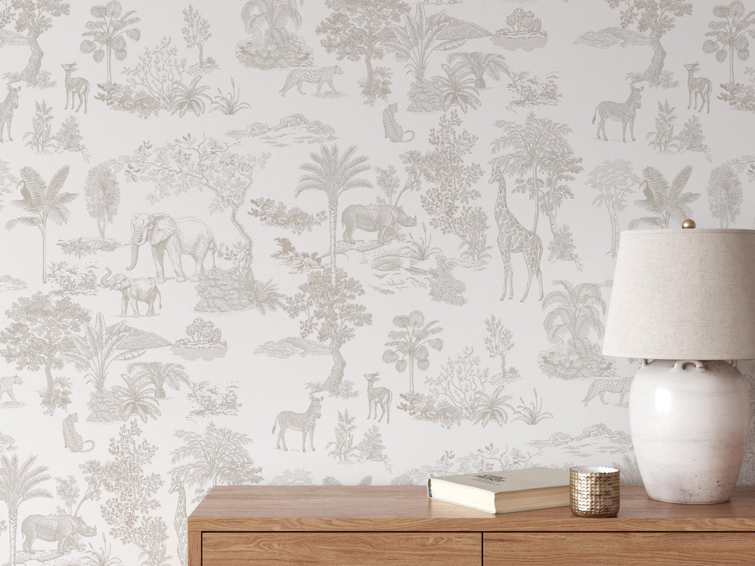 Safari Dream Toile in Neutral Mural