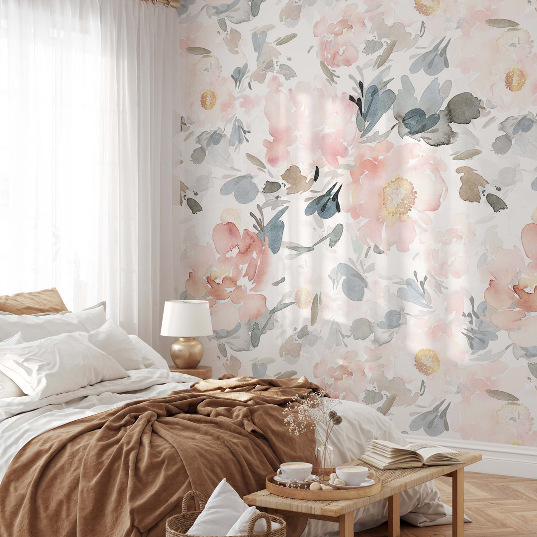 Harper Mural| Large Scale Floral Bouquet Girl Nursery Wallpaper