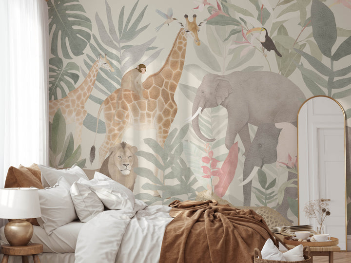 Safari in Neutral Tones Mural