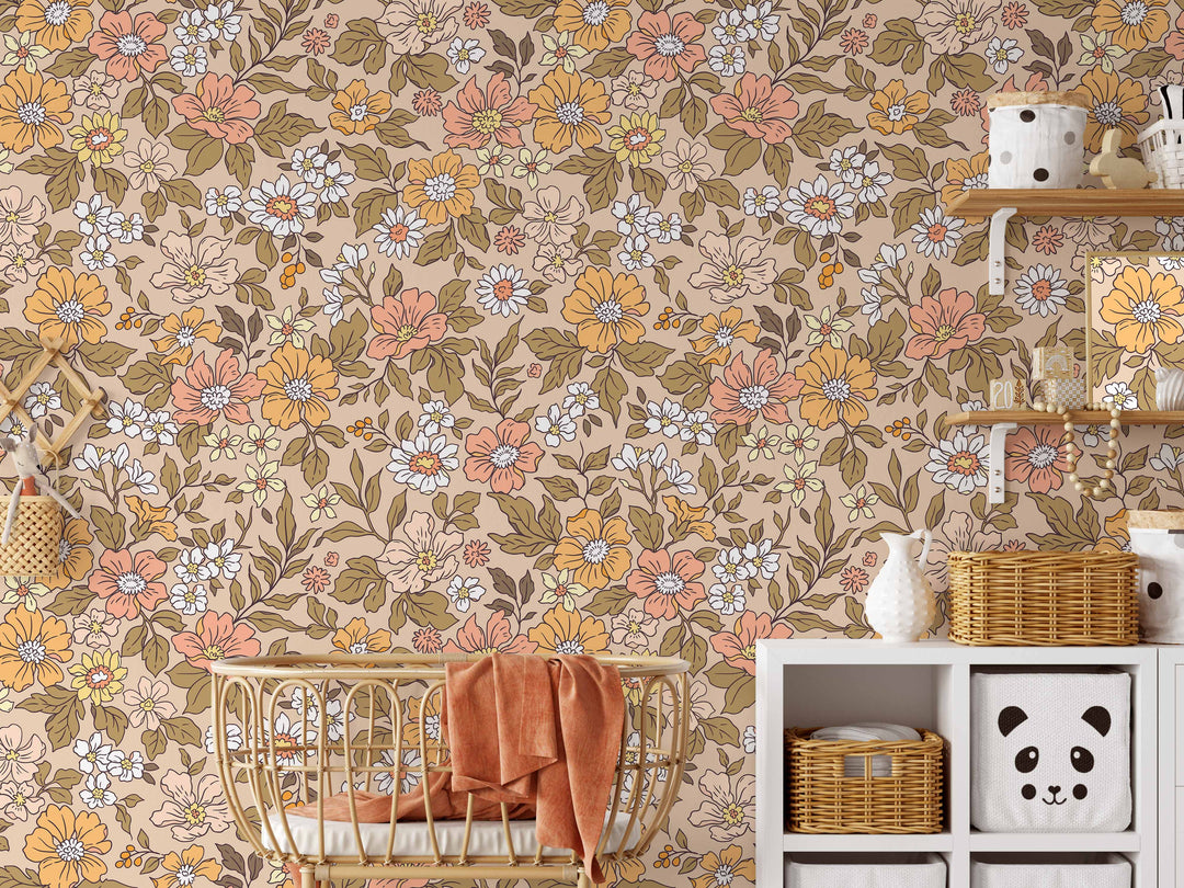 Annete Vintage Meadow Flowers Wallpaper Mural