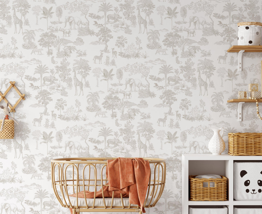 Safari Dream Toile in Neutral Mural