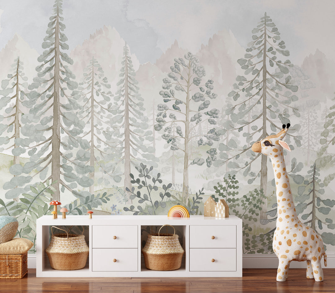 Soft Woodland Whispers Mural - Studio Exclusive