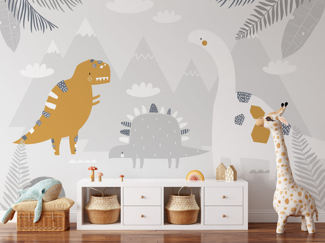 Gray Dino Mural