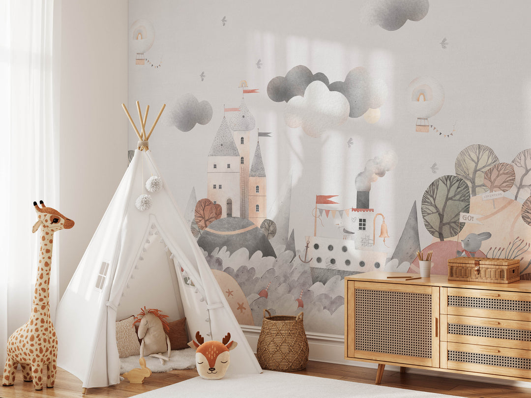 Fairytale Castle Wallpaper Mural - Fantasy Scene