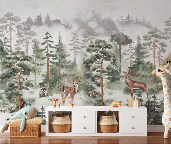 Deer Woodland Mural