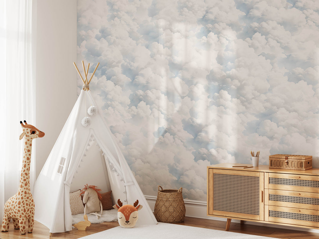 Whimsical Clouds Mural