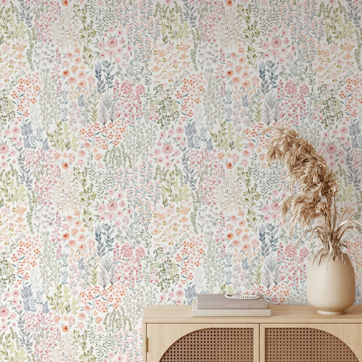 Spring Wildflowers Floral Wallpaper | Dainty Floral Girl Nursery