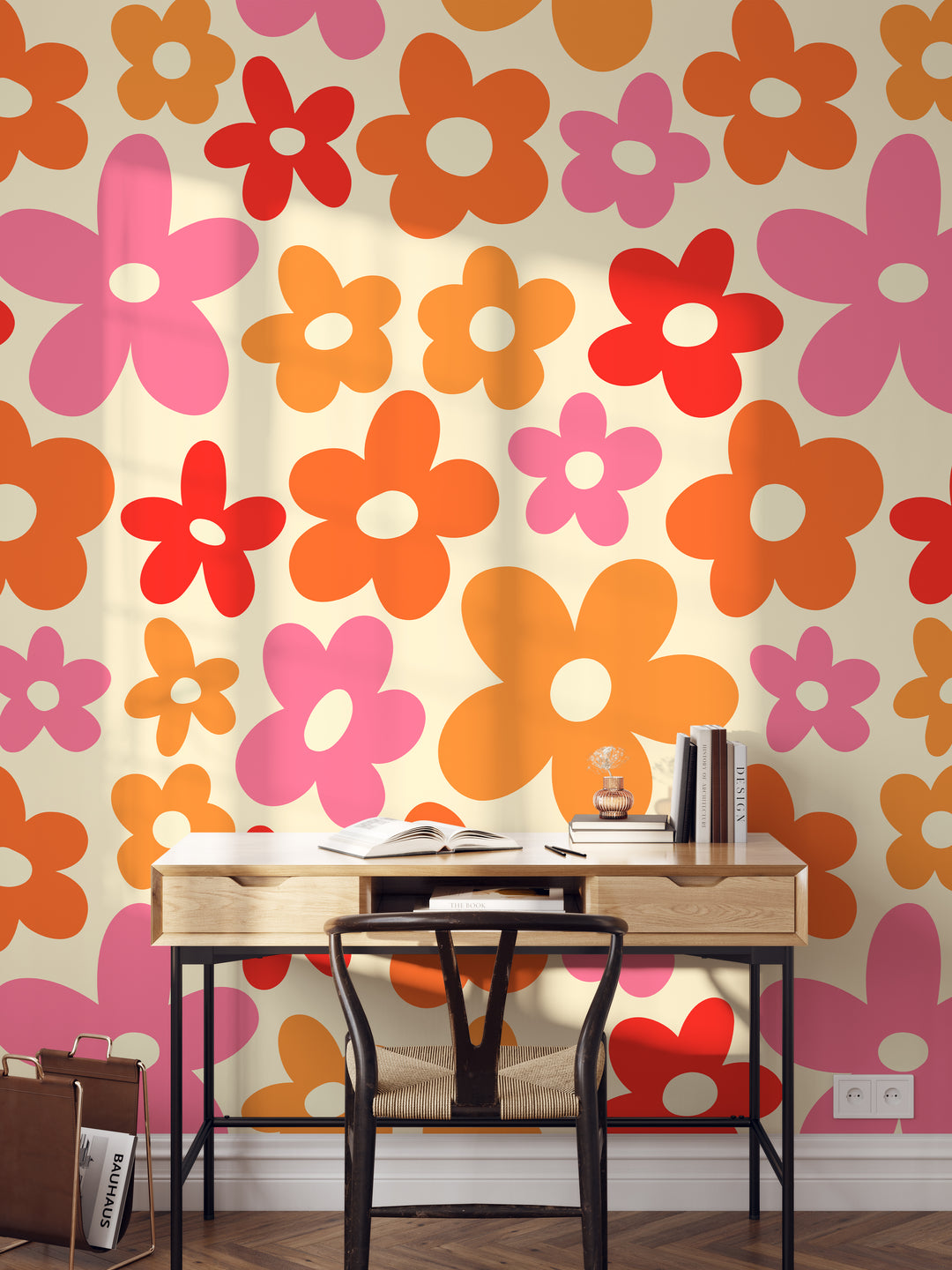 Happy Retro Flower Mural