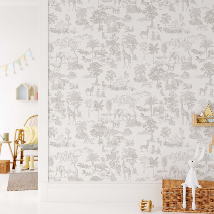 Safari Dream Toile in Neutral Mural