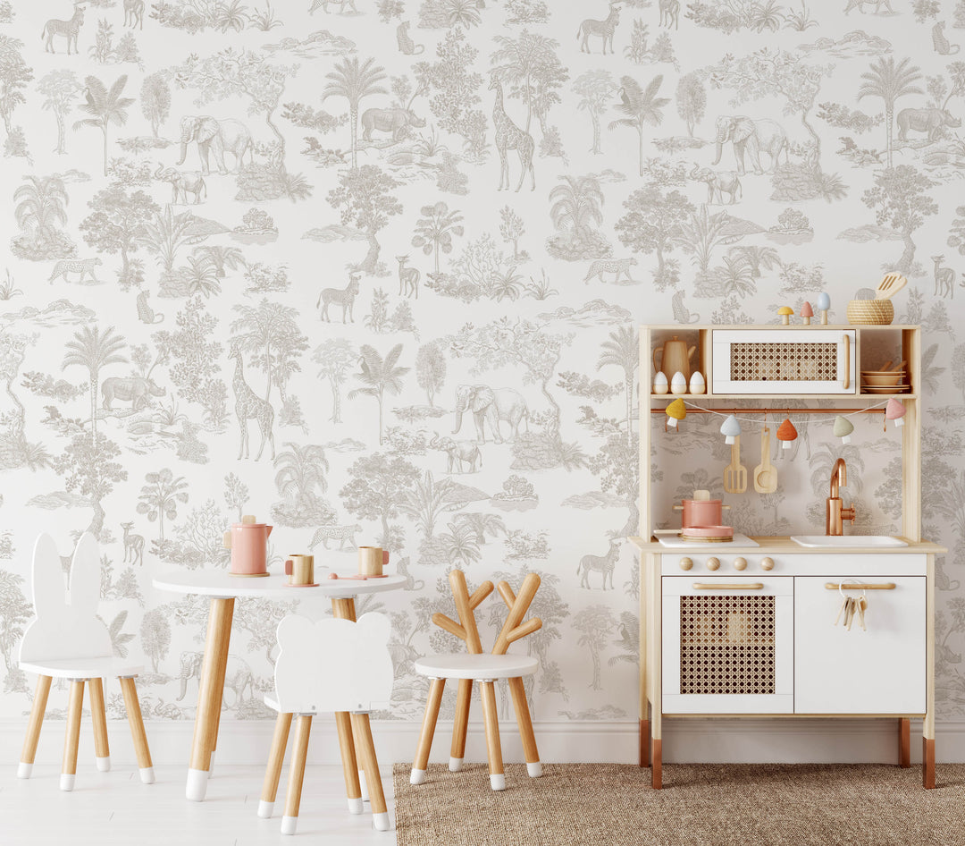 Safari Dream Toile in Neutral Mural