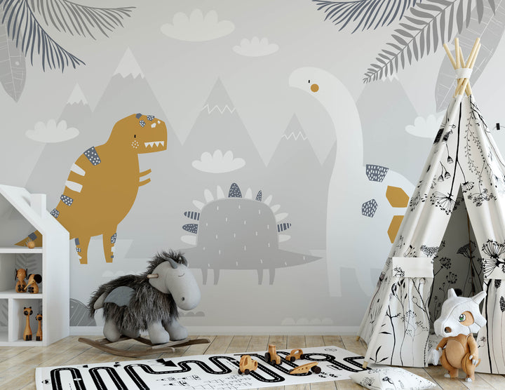 Gray Dino Mural