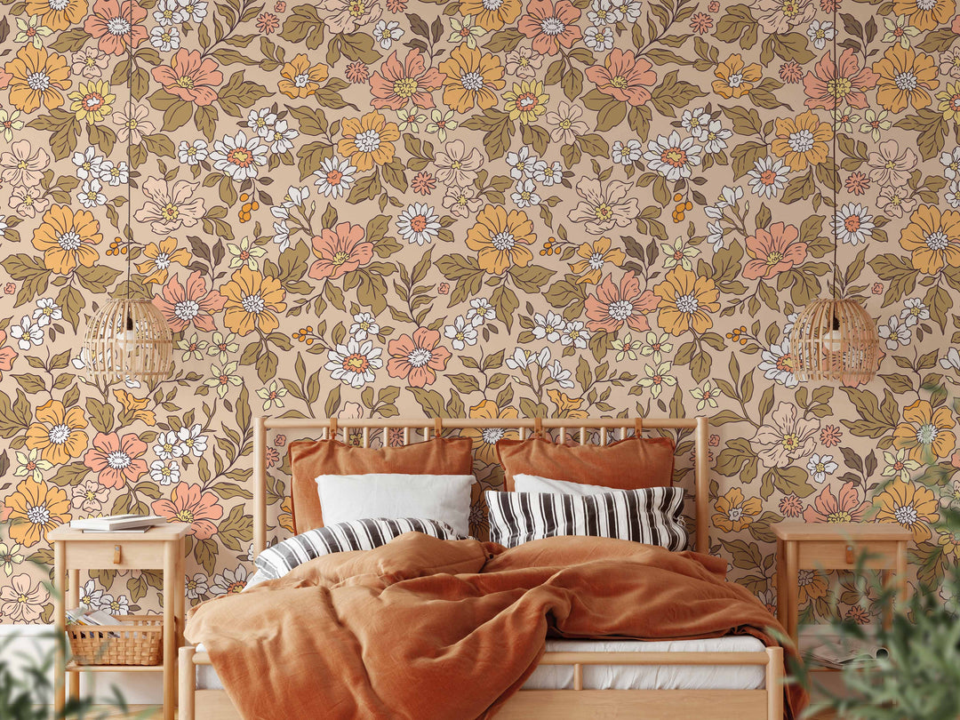 Annete Vintage Meadow Flowers Wallpaper Mural