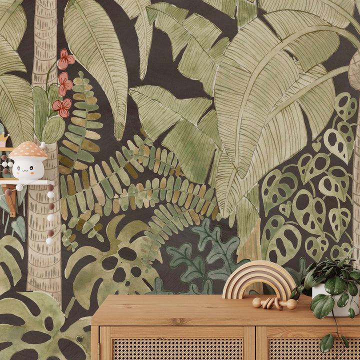 Coconut Banana Dark Jungle Mural - Studio Exclusive