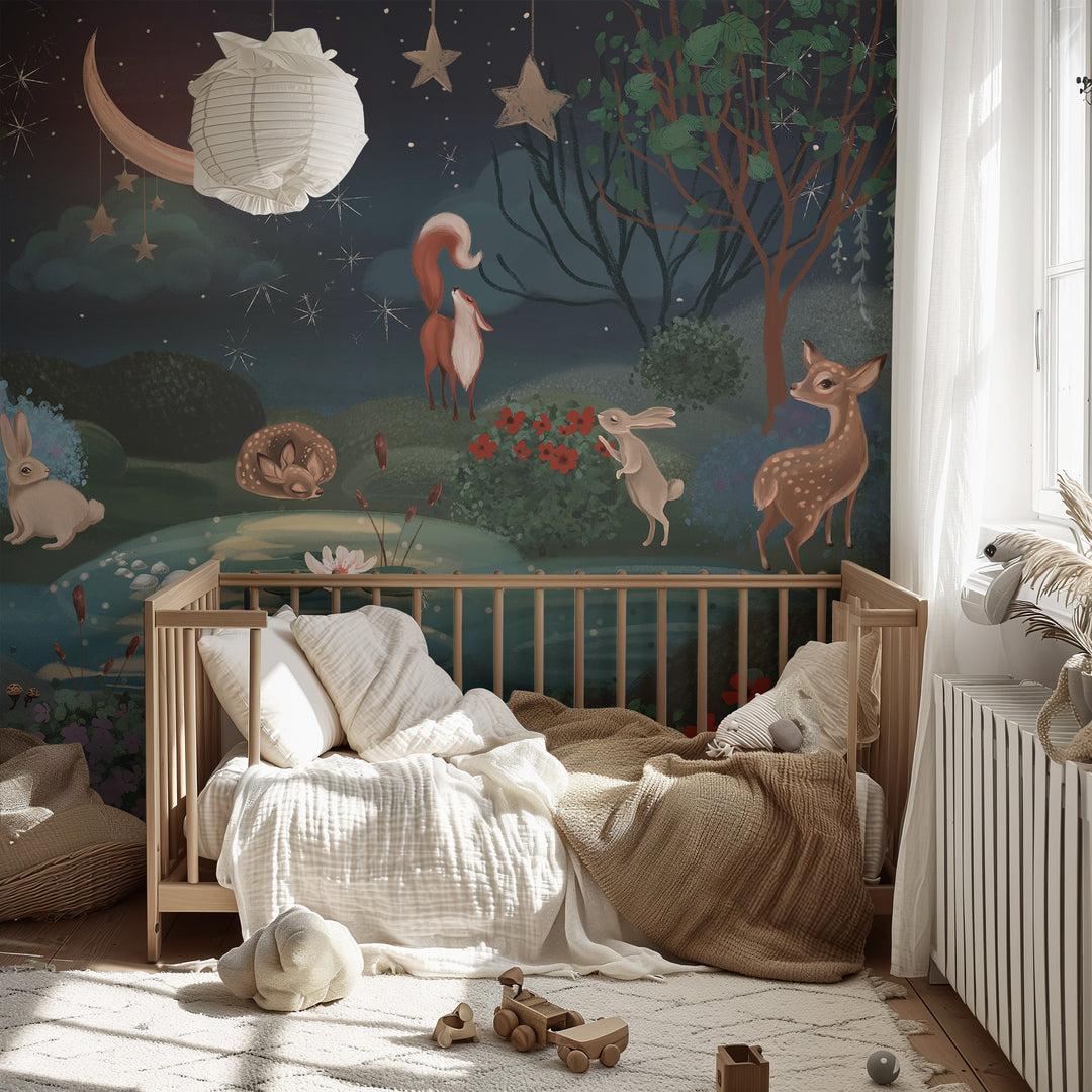 Moonlight Forest Wallpaper Mural