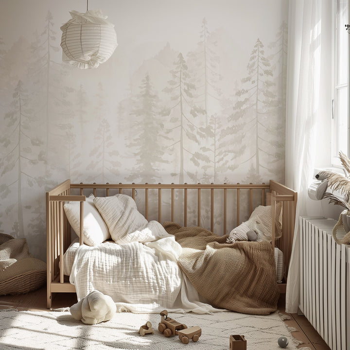 Neutral Woodland Tales Mural