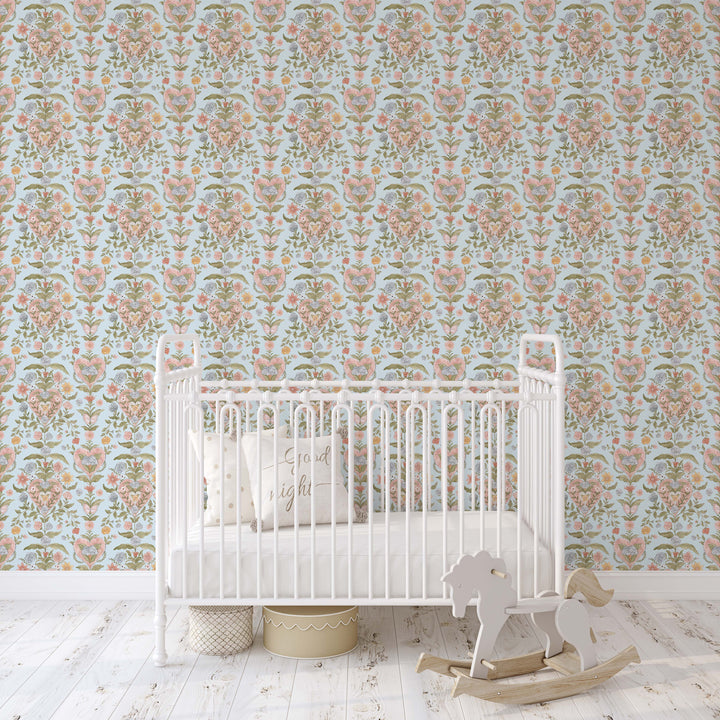 Love in Bloom Wallpaper in Blue