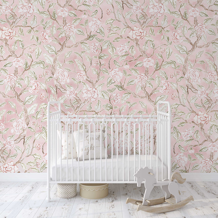 Delicate Flowers Chinoiserie Spring Bloom Mural - Studio Exclusive