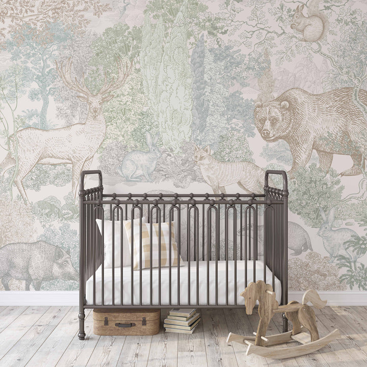 Timeless Forest Wallpaper Mural in Neutral