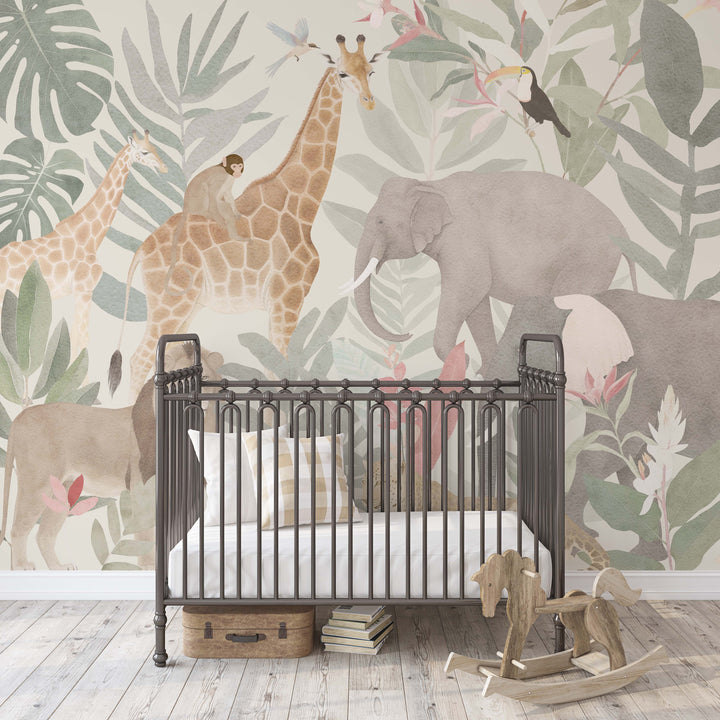 Safari in Neutral Tones Mural