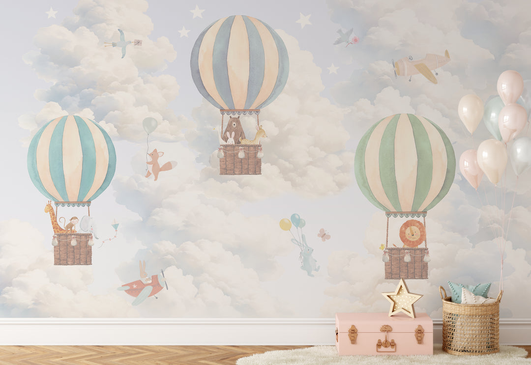 Kids Air Balloon Adventure Mural