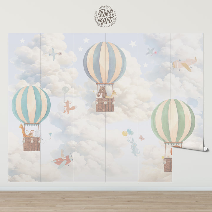 Kids Air Balloon Adventure Mural