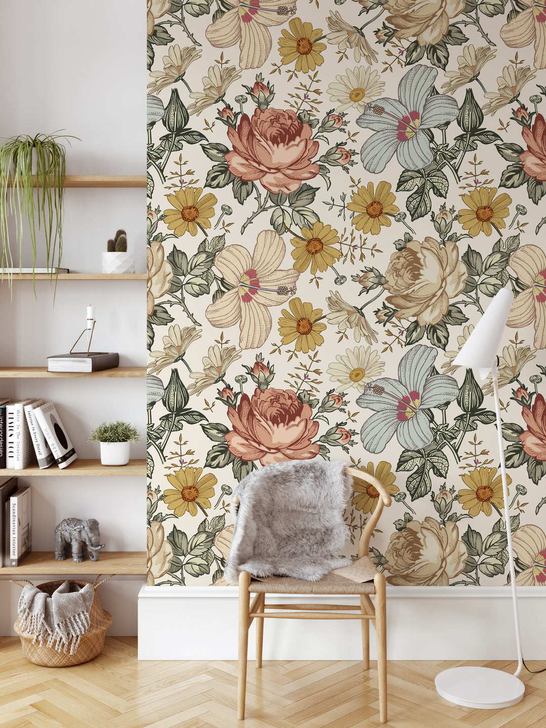 Vintage Floral Mural | Floral Girl Nursery Wallpaper