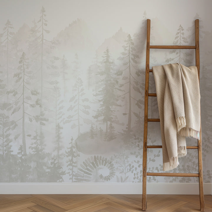 Neutral Woodland Tales Mural