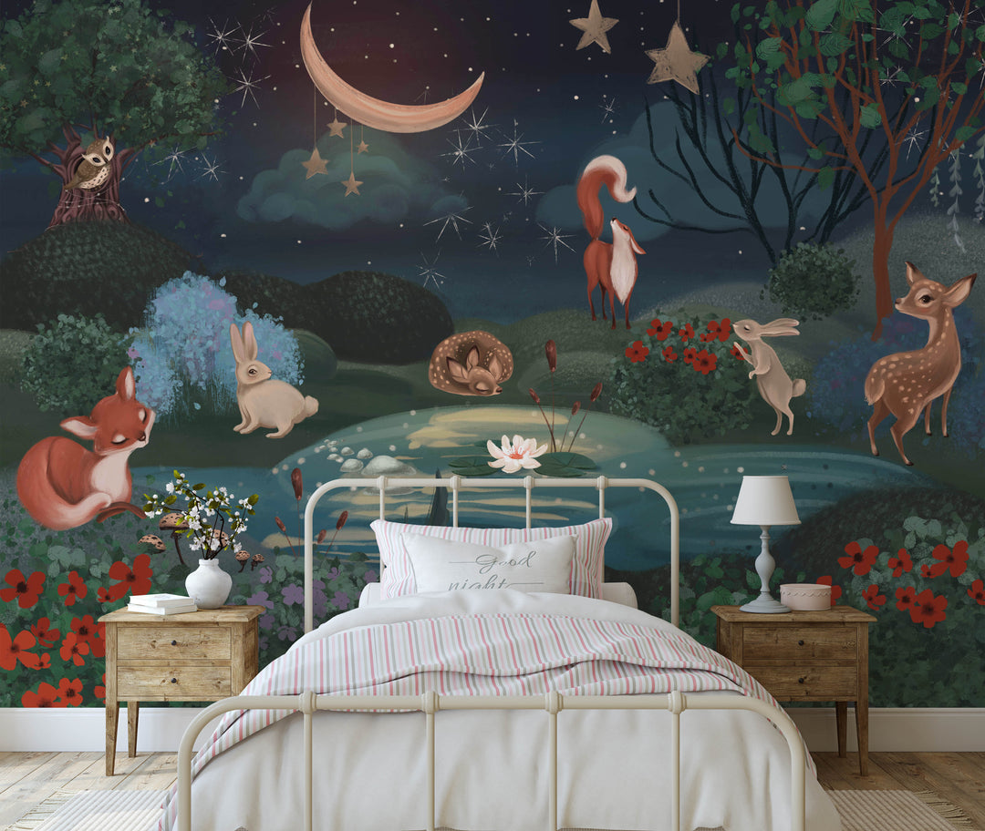 Moonlight Forest Wallpaper Mural