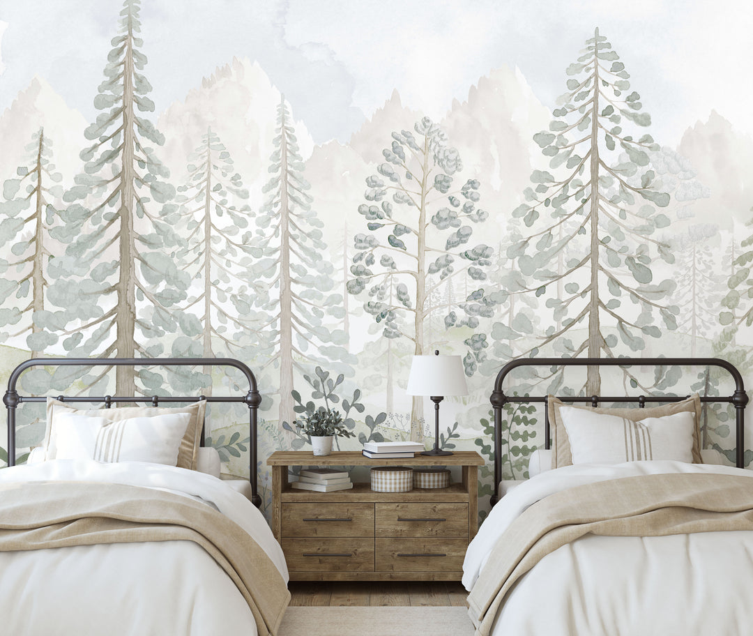 Soft Woodland Whispers Mural - Studio Exclusive