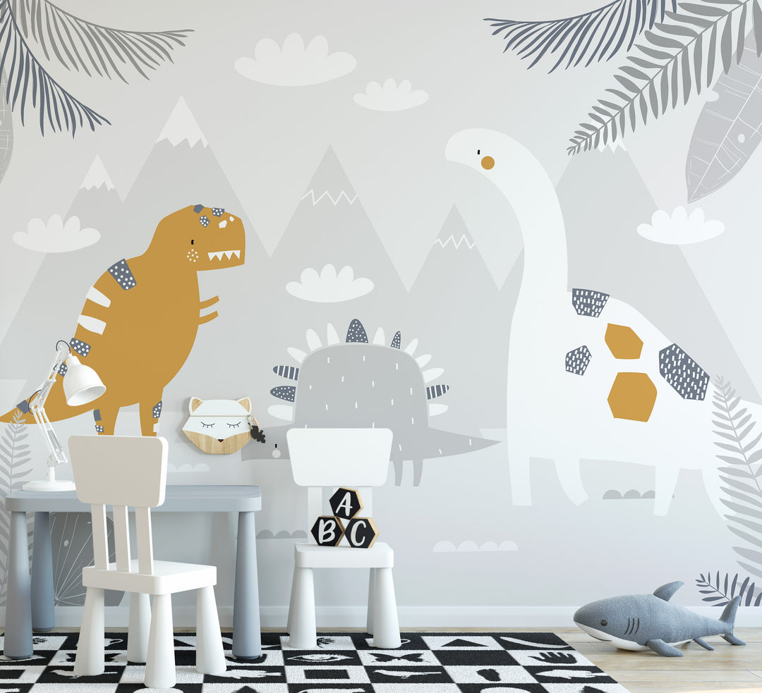 Gray Dino Mural