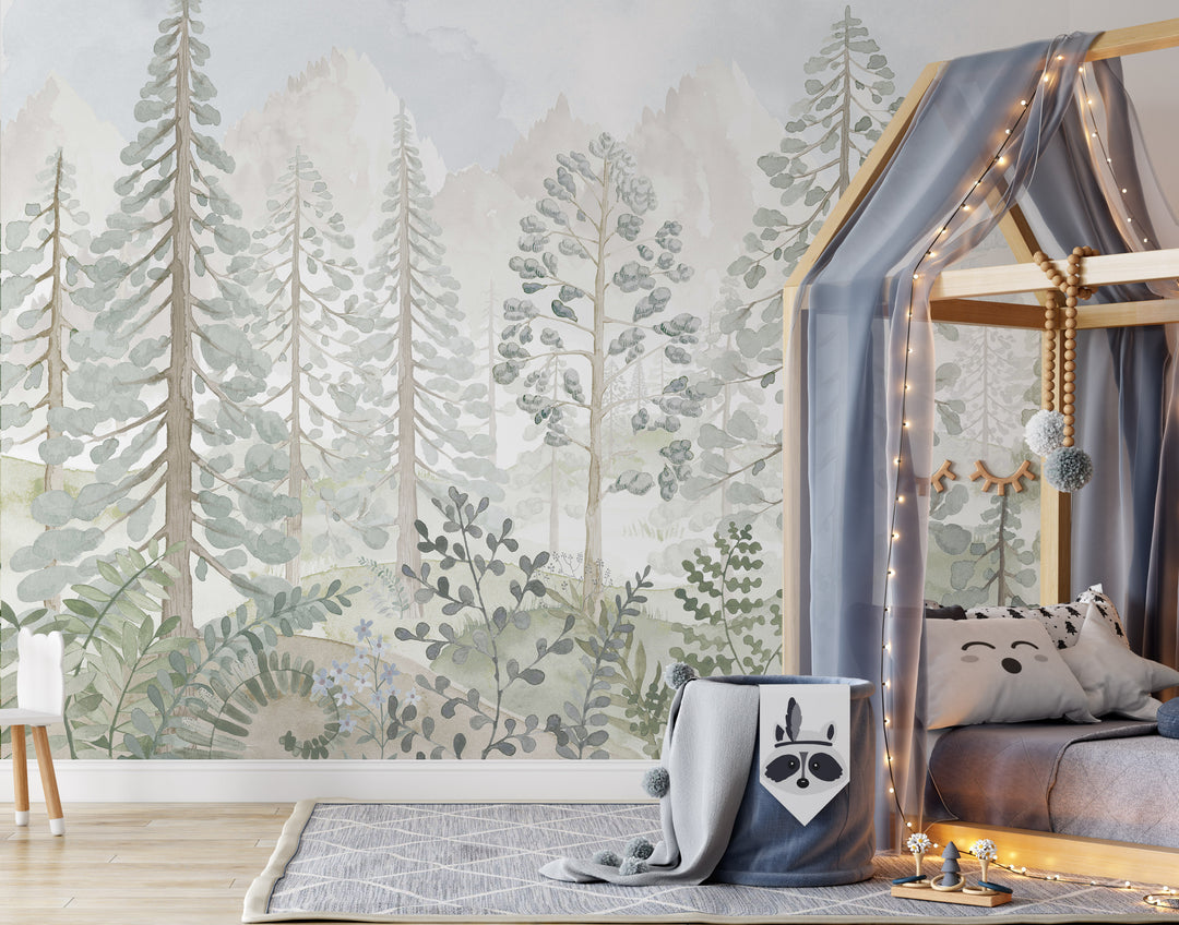 Soft Woodland Whispers Mural - Studio Exclusive