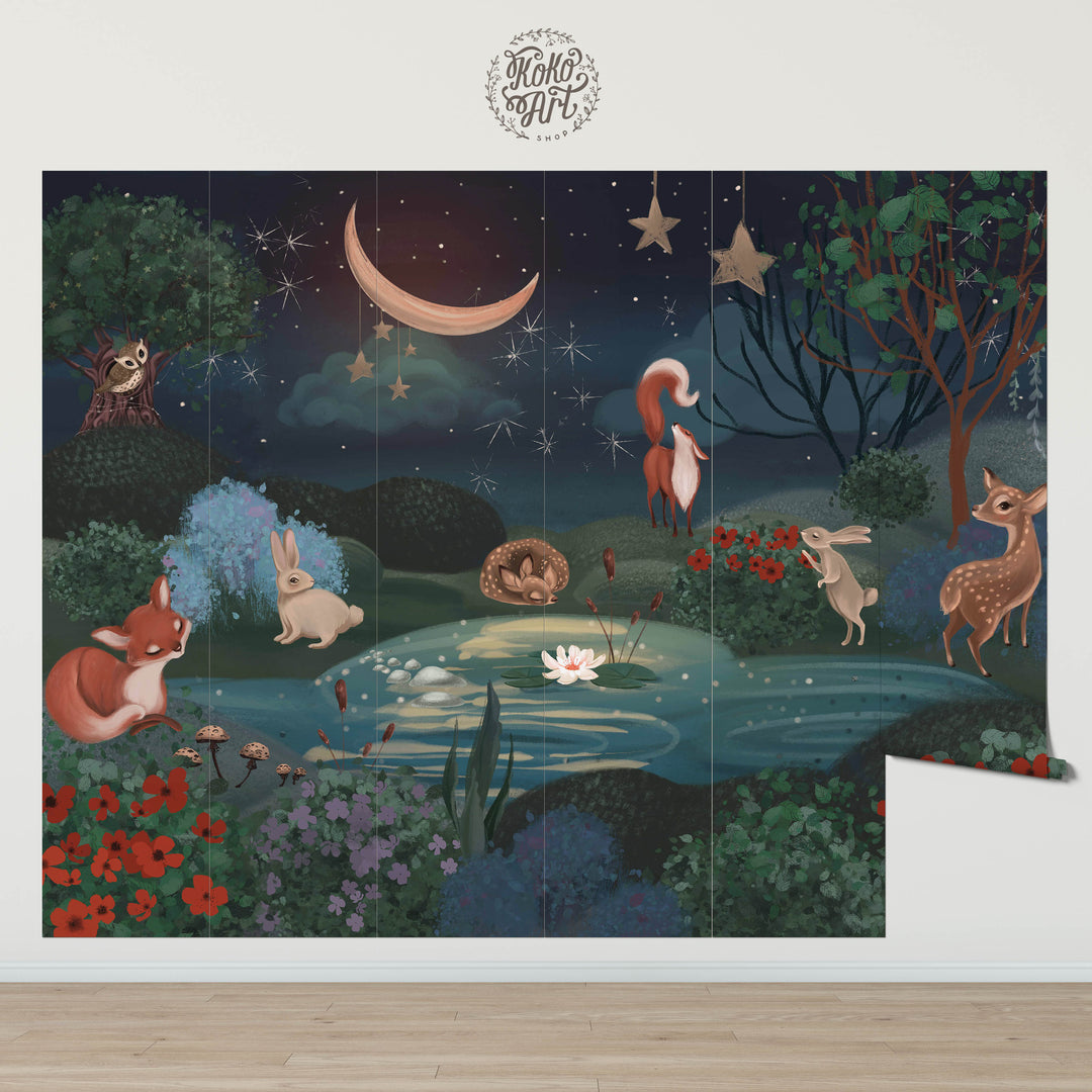 Moonlight Forest Wallpaper Mural