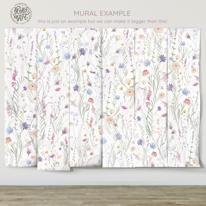 Wild Flowers Botanical Large Scale Mural