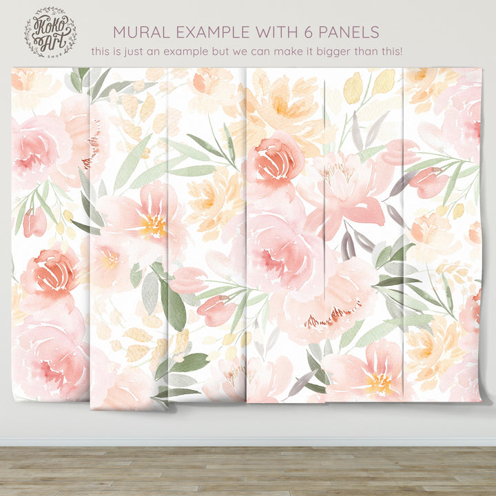 Sunshine Garden Mural | Large Scale Floral Bouquet Girl Nursery Wallpaper