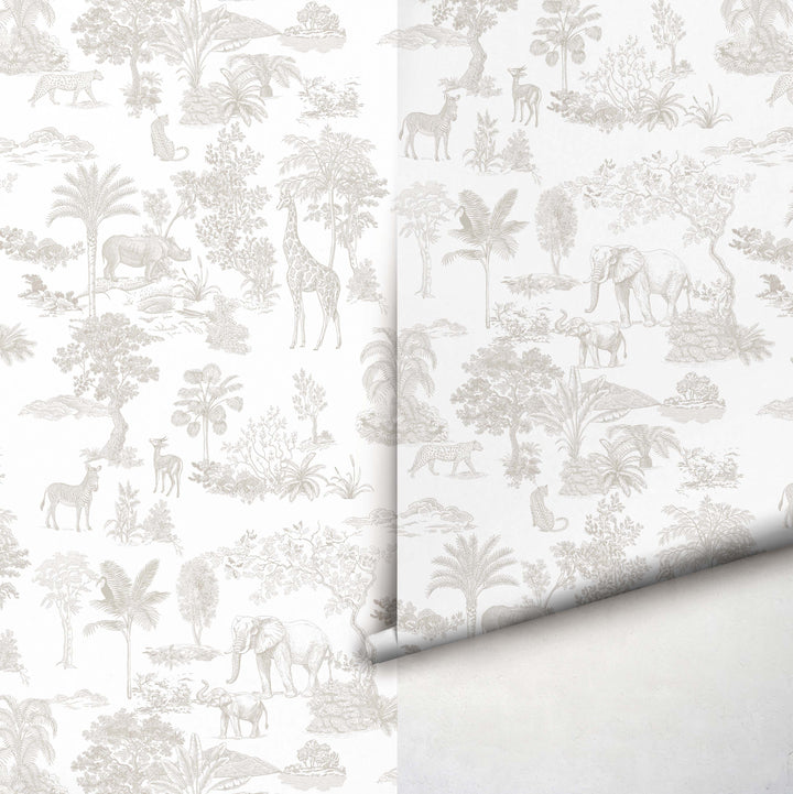 Safari Dream Toile in Neutral Mural