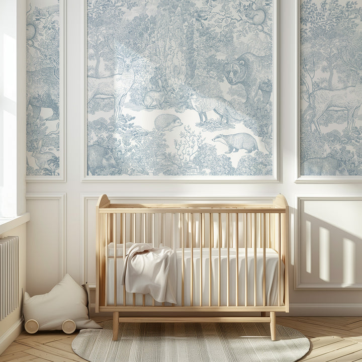 Timeless Forest Wallpaper Mural in Blue