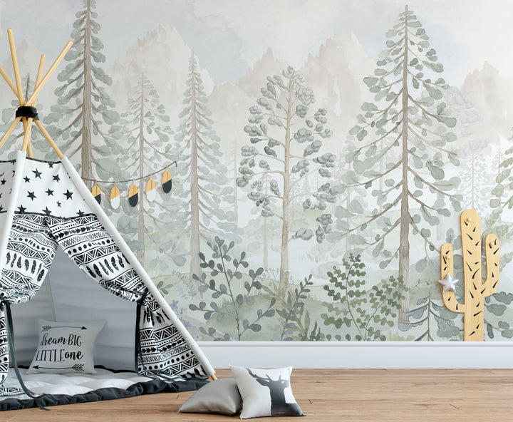 Soft Woodland Whispers Mural - Studio Exclusive