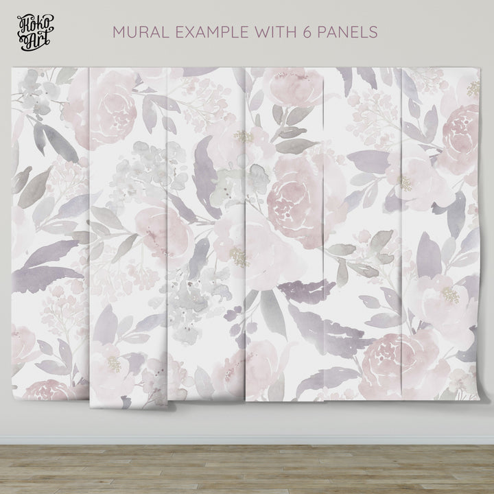 Ultralight Delicate Forest Floral | Large Scale Floral Girl Nursery Wallpaper