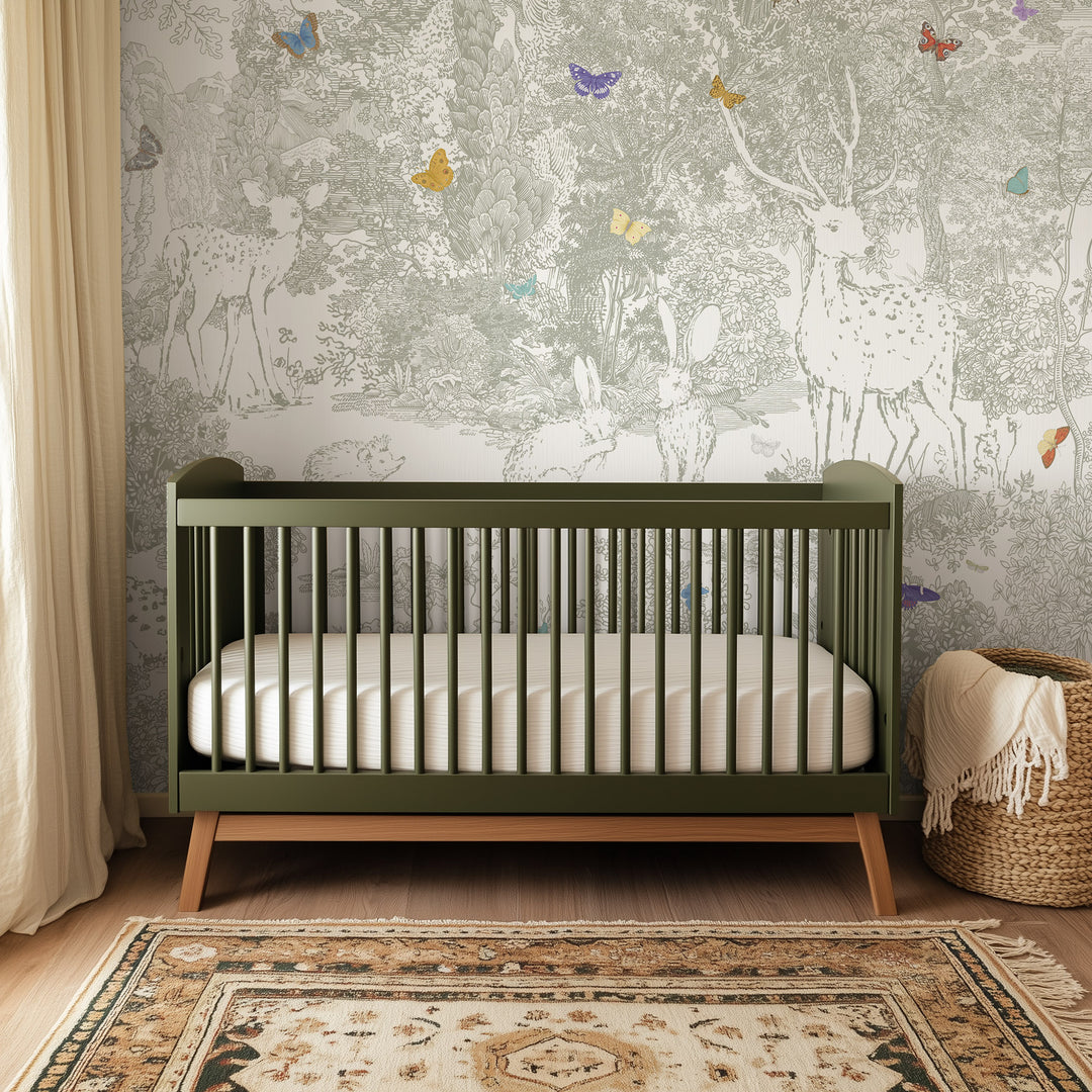 Heirloom Forest Wallpaper Mural in Sage