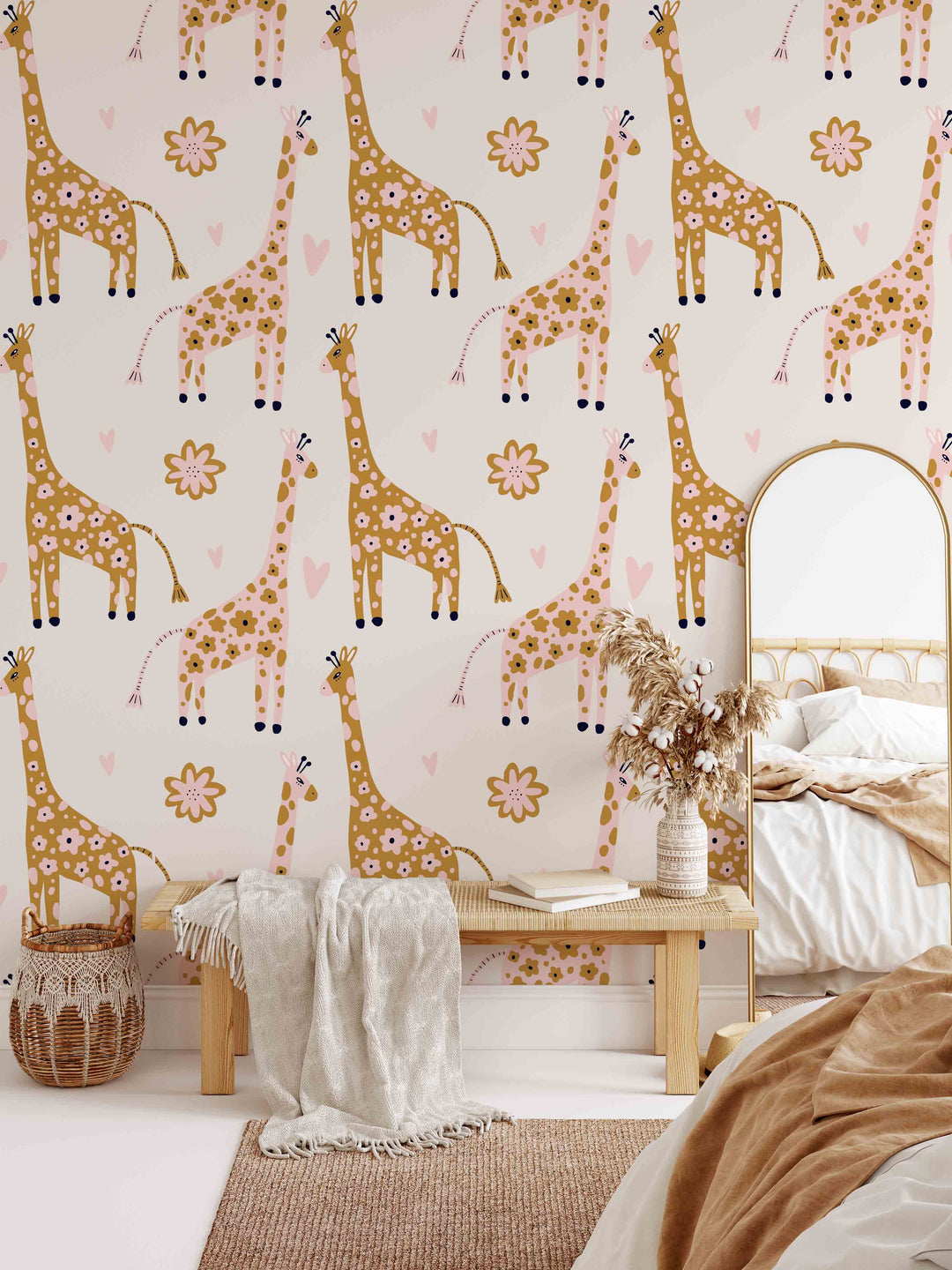 colorful giraffe wallpaper