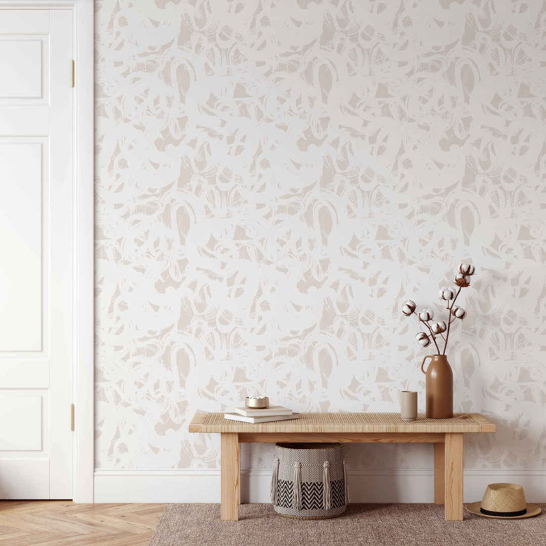 Swirl in Cream Wallpaper