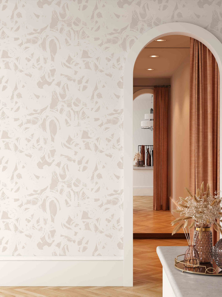 Swirl in Cream Wallpaper