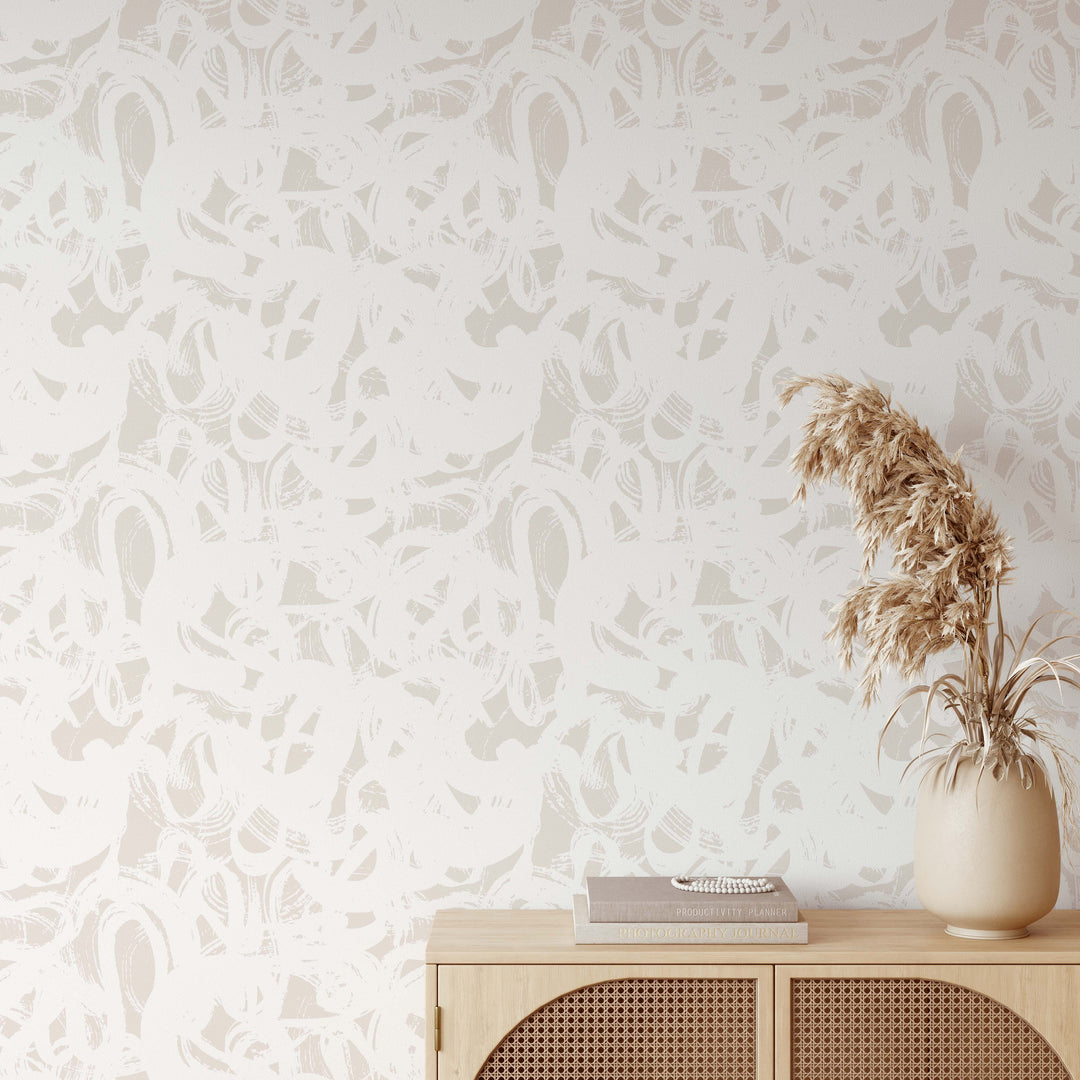 Swirl in Cream Wallpaper